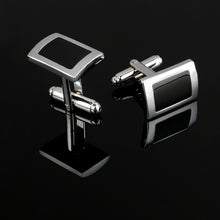 Load image into Gallery viewer, Black Rectangle Cufflinks