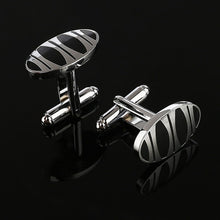 Load image into Gallery viewer, Black Rectangle Cufflinks